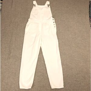 Aritzia Wilfred White Cotton Blend Overalls jumpsuit